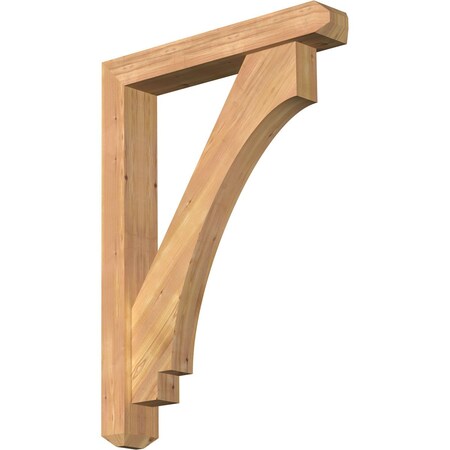 Ekena Millwork Imperial Craftsman Smooth Bracket w/ Offset Brace, Western Red Cedar, 5 1/2"W x 32"D x 44"H BKT0604X32X44IMP04SWR